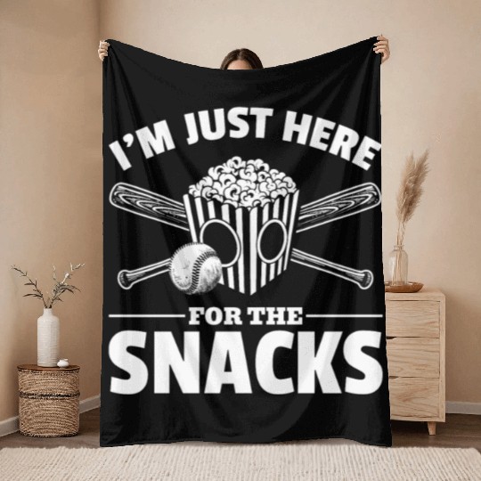 Popcorn Baseball Snack Food Lover Throw Blankets