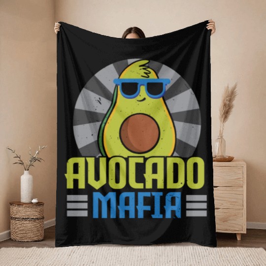 Avocado Mafia Avocado Lover Guac Guacamole Keto Throw Blankets