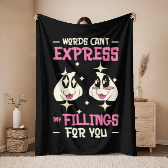 Dim Sums Filling Asian Food Chinese Food Fan Throw Blankets