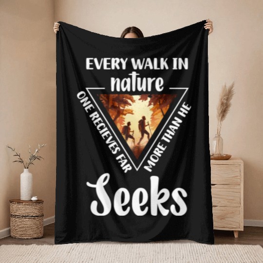 Forest Camping Wilderness Throw Blankets