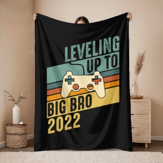 Level up Big Brother 2022 Baby Gamer Boy Baby Throw Blankets