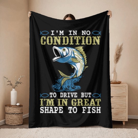 Funny fishing quote. Fishing lovers Throw Blankets