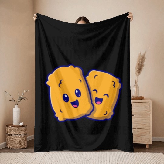 Chicken Nuggets Fast Food Funny Saying Throw Blankets