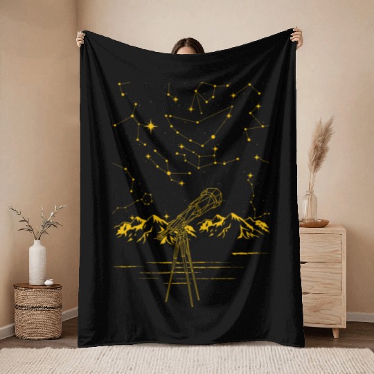 Astronomy Stars Space Telescope Throw Blankets