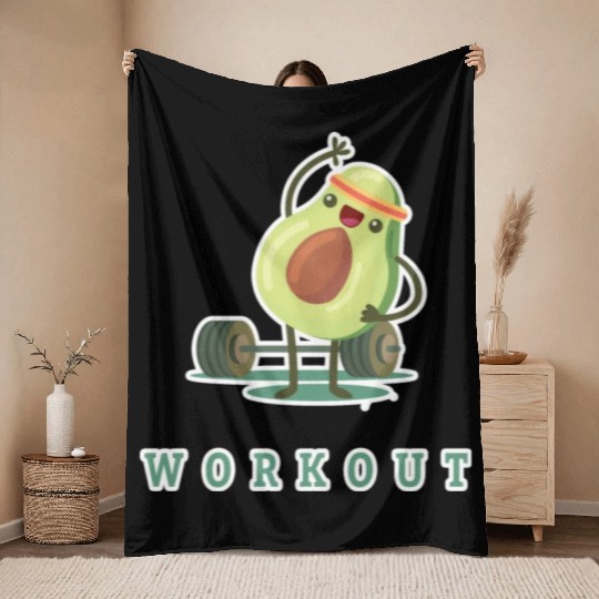 Avocado Workout Throw Blankets