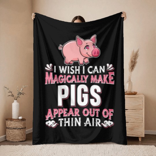 Pig Farm Farmer Throw Blankets