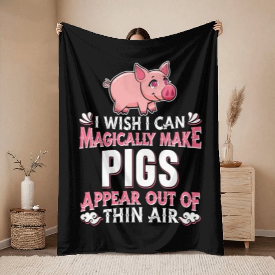 Pig Farm Farmer Throw Blankets