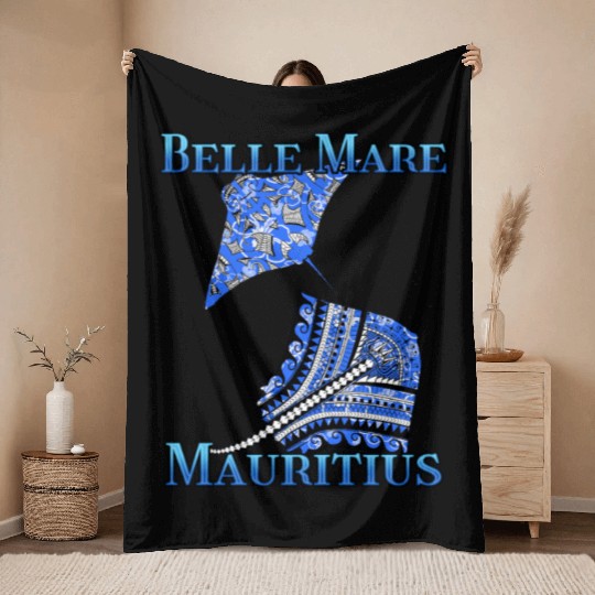 Belle Mare Vacation Tribal Stingrays Throw Blankets