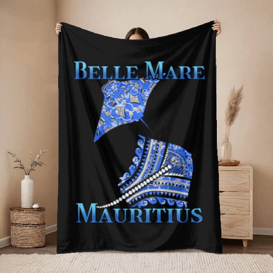 Belle Mare Vacation Tribal Stingrays Throw Blankets