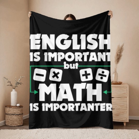 Funny Math Art Student Pun Mathematics Lovers Pun Throw Blankets