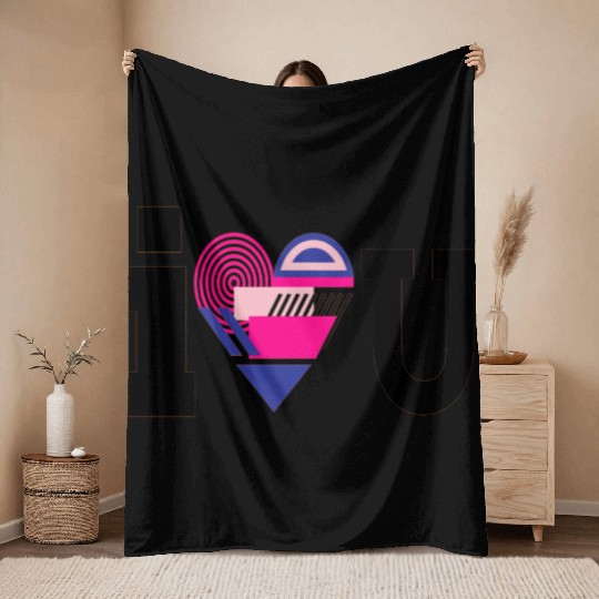 I love U, i love you with heart. Throw Blankets