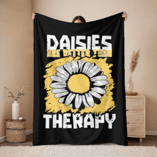 Daisy Garden Gardening Gardener Throw Blankets