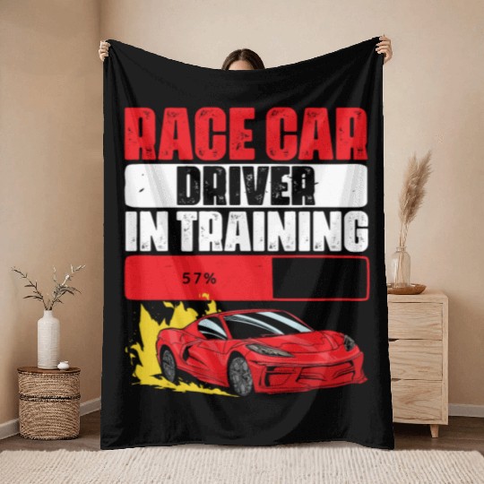Race Car Driver Funny Future Auto Racer For A Throw Blankets
