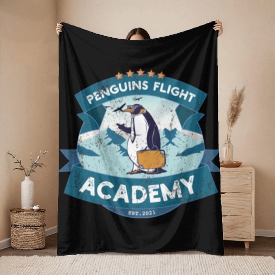 Penguin Academy Throw Blankets