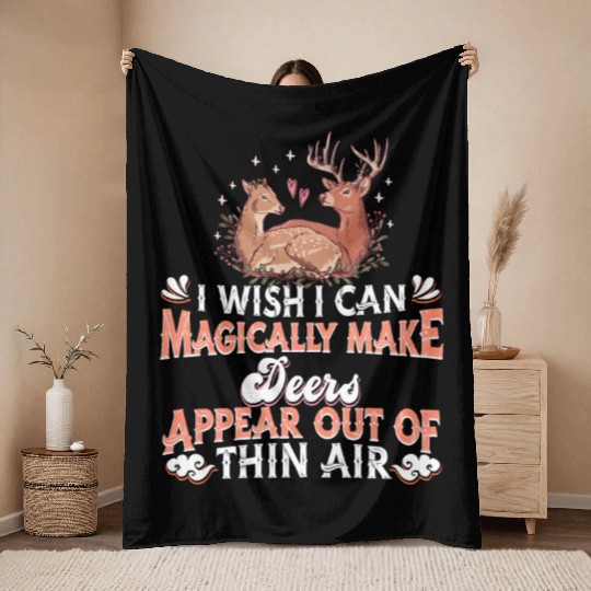 Deer Reindeer Throw Blankets