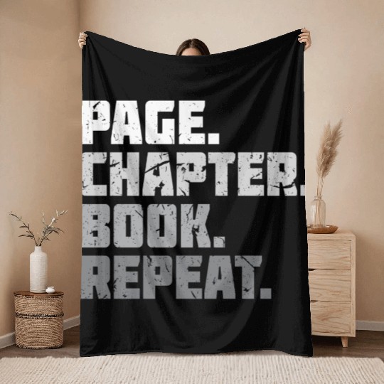 Page Chapter Book Lover Reading Throw Blankets
