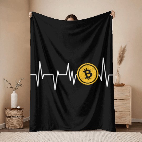 Funny Bitcoin Crypto Blockchain Btc Fun Lovers Throw Blankets
