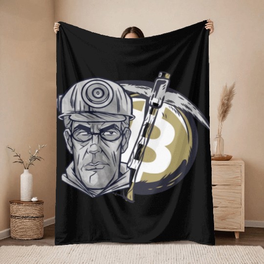Funny Bitcoin Crypto Blockchain Btc Fun Lovers Throw Blankets