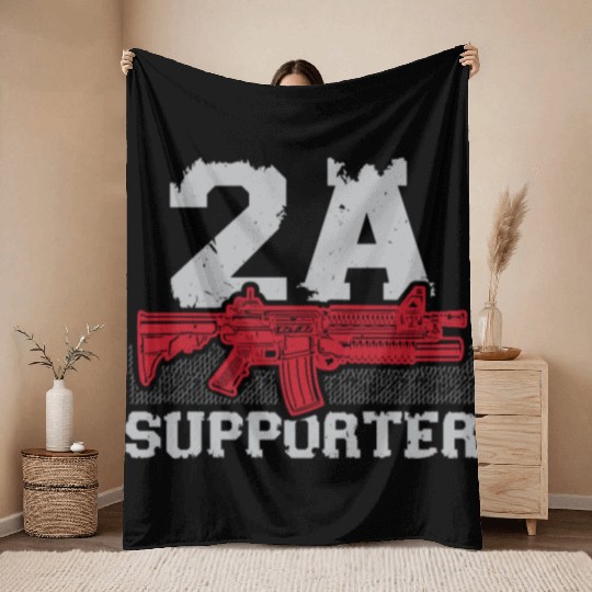 Second Amendment Supporter Gun Rights America Throw Blankets