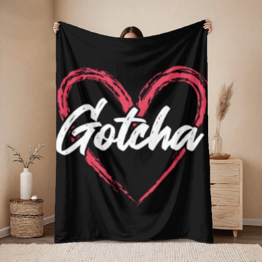 Gotcha Heart Adoption Throw Blankets