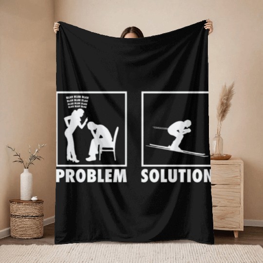Skiing Skiers Statement Problem Solution. Throw Blankets