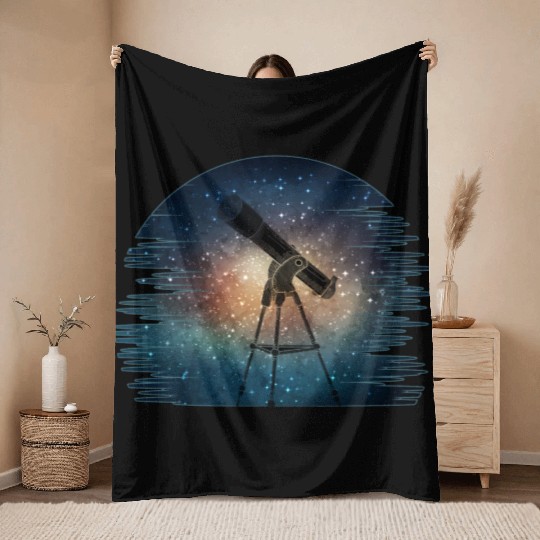Telescope Solar System Stars Galaxy Astronomer Throw Blankets