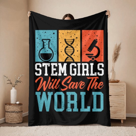 Steminist Engineering Biologist Science Math Throw Blankets