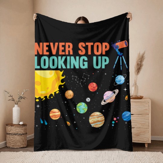 Telescope Solar System Planets Astronomer Throw Blankets