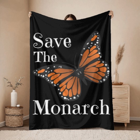 Butterfly Save The Monarch Butterflies Pollinators Throw Blankets