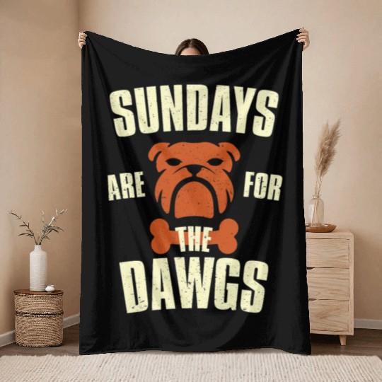 Sundays are for the dogs Cleveland Ohio Throw Blankets