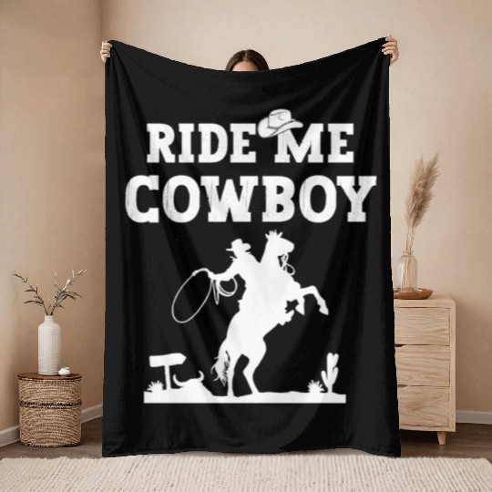 Horse Cowboy Throw Blankets