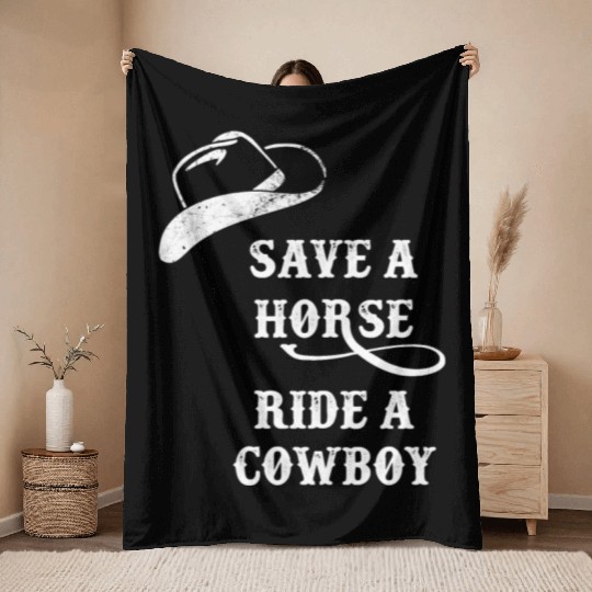 Save a horse Throw Blankets