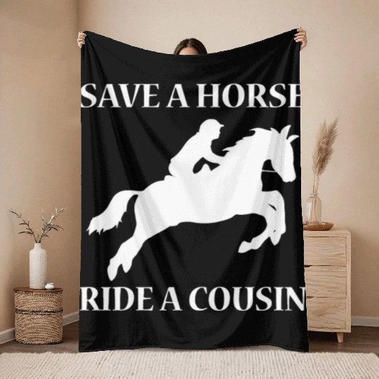 Horse Ride Cowboy Throw Blankets