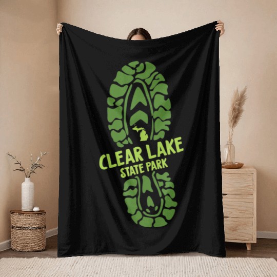 Clear Lake State Park Michigan MI Vacation Hiking Throw Blankets