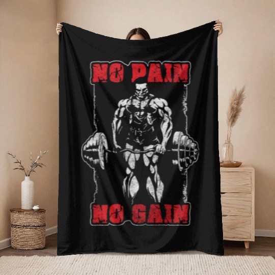 Fitness Gym Muscles Muscle Throw Blankets