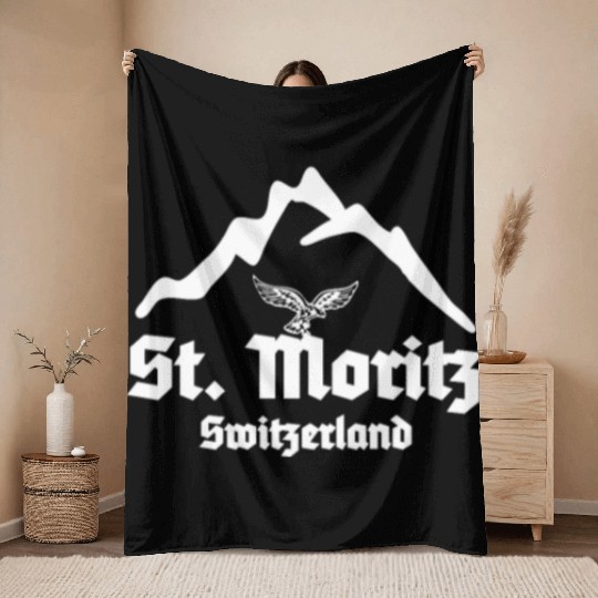 St. Moritz, Swiss Region Switzerland, Schweiz Throw Blankets