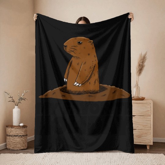 My Favourite Holiday Groundhog Throw Blankets