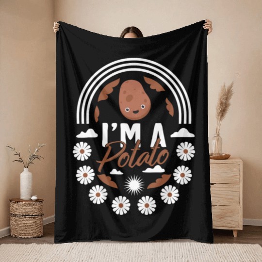 Potato Vegetable Throw Blankets, I'm A Potato Throw Blankets,