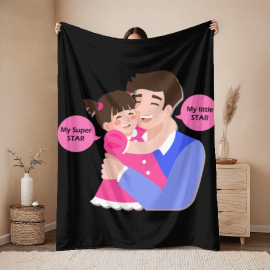 Funny and Best Dad Gift, Girl Dad Father's day Throw Blankets