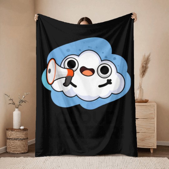 Cloud And Clear Funny Weather Pun Throw Blankets