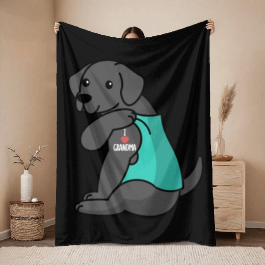Great Dane I Love Grandma Throw Blankets
