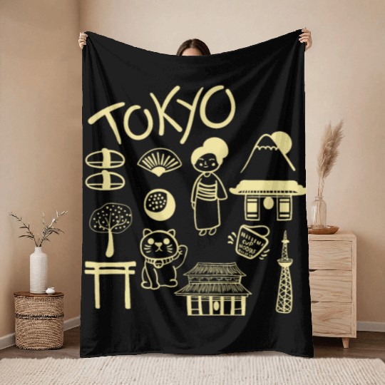 Tokyo & More Tourist Gift Throw Blankets