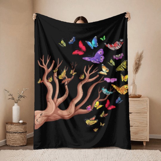 Monarch Butterflies Nature Butterfly Throw Blankets