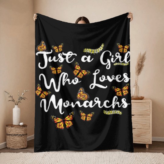 Monarch Butterfly Lover Caterpillar Butterflies Throw Blankets
