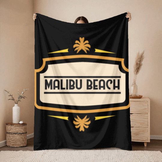 Malibu Beach Throw Blankets