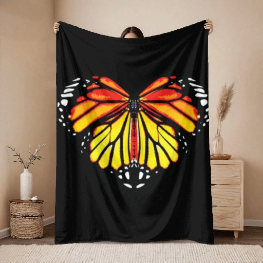 Monarch Butterfly Heart Mom Butterfly Lover Mom Throw Blankets