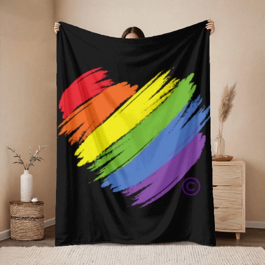 Majestic Brand Rainbow Heart Collection Throw Blankets