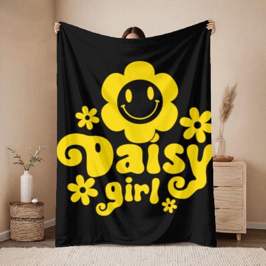 daisy girl Throw Blankets