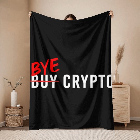 Bye Crypto Funny Crypto Crash - Bitcoin Bye Crypto Throw Blankets
