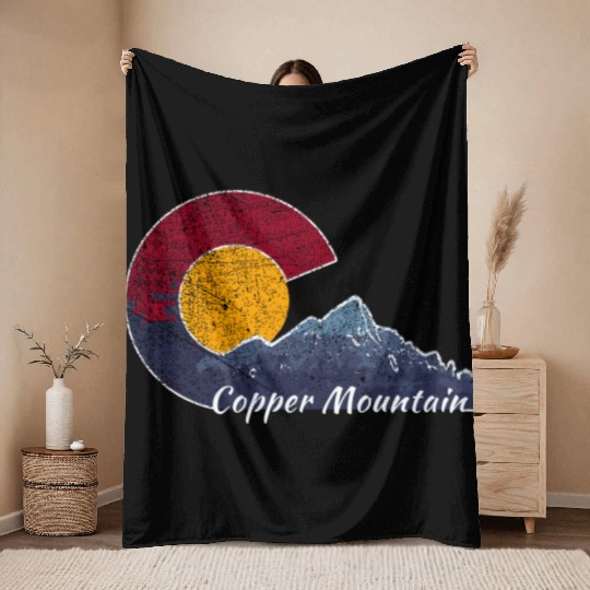 Copper Mountain Colorado Mountain Scenery Throw Blankets